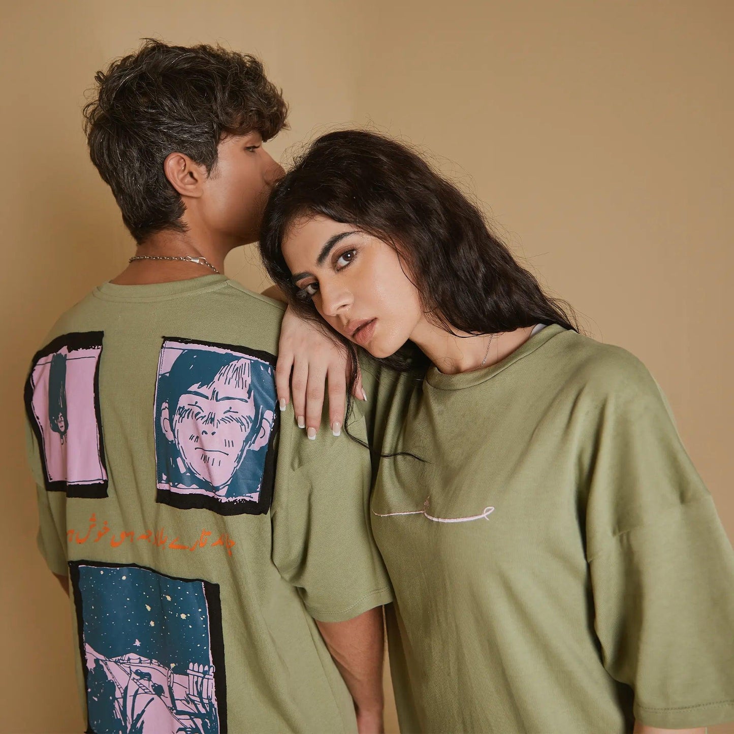 “LOST IN THOUGHTS” APPLE GREEN T-SHIRT - SIFAR