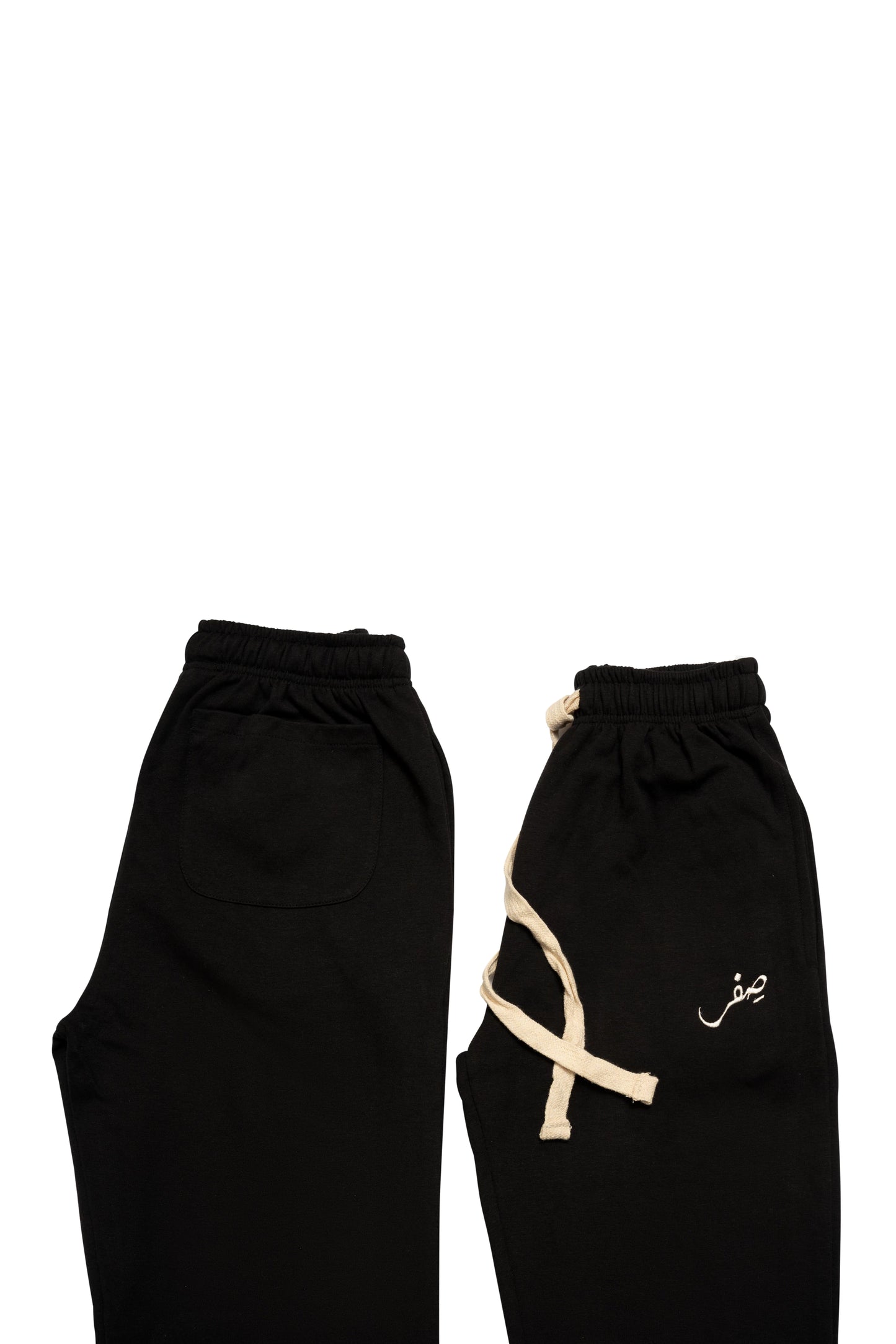 BLACK INTERLOCK COTTON SWEATPANTS
