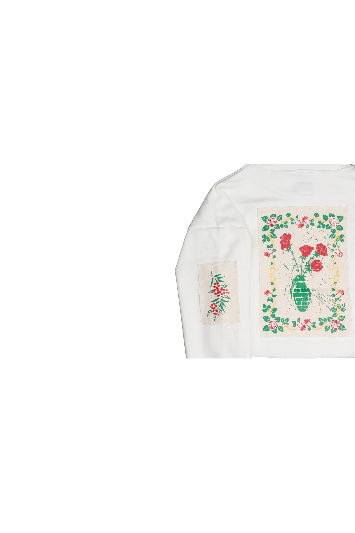 “BEAUTY AND DESTRUCTION” MILKY WHITE CROPPED HOODIE