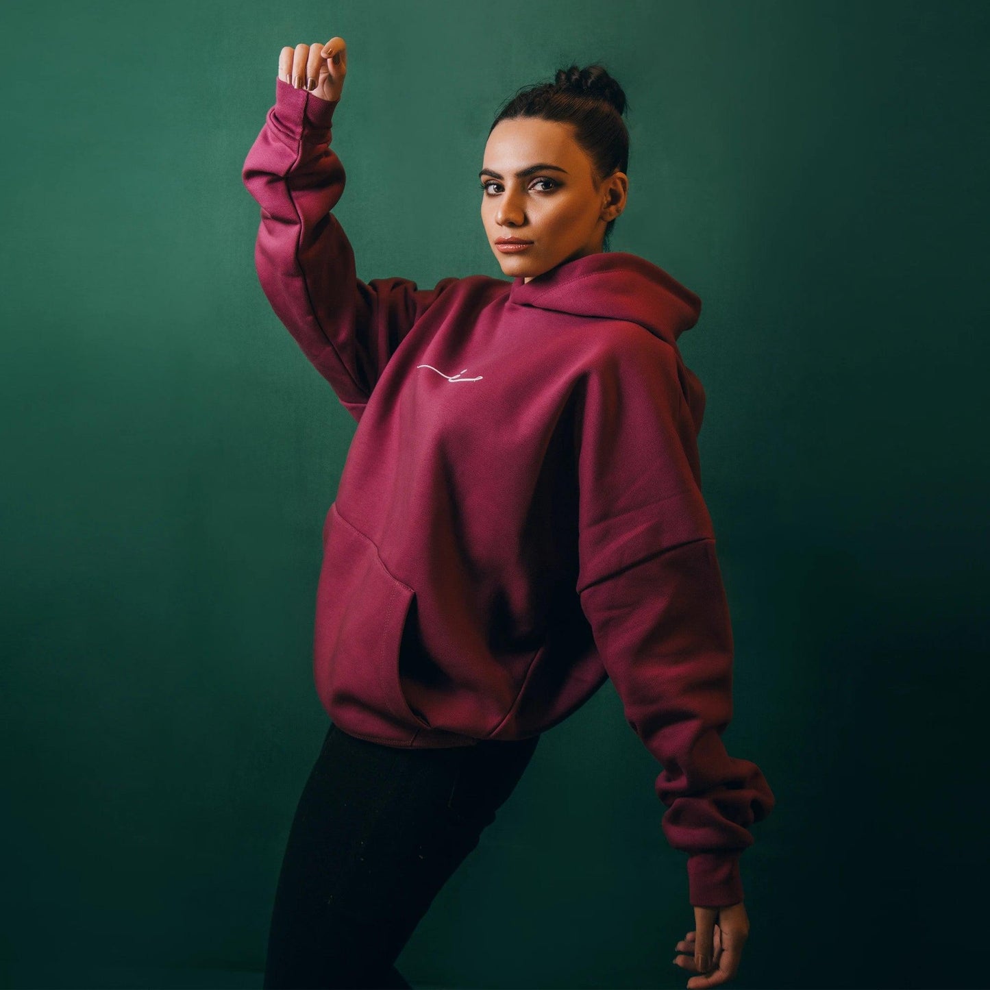 “Ankhien Sambhalna” Magenta Hoodie - SIFAR