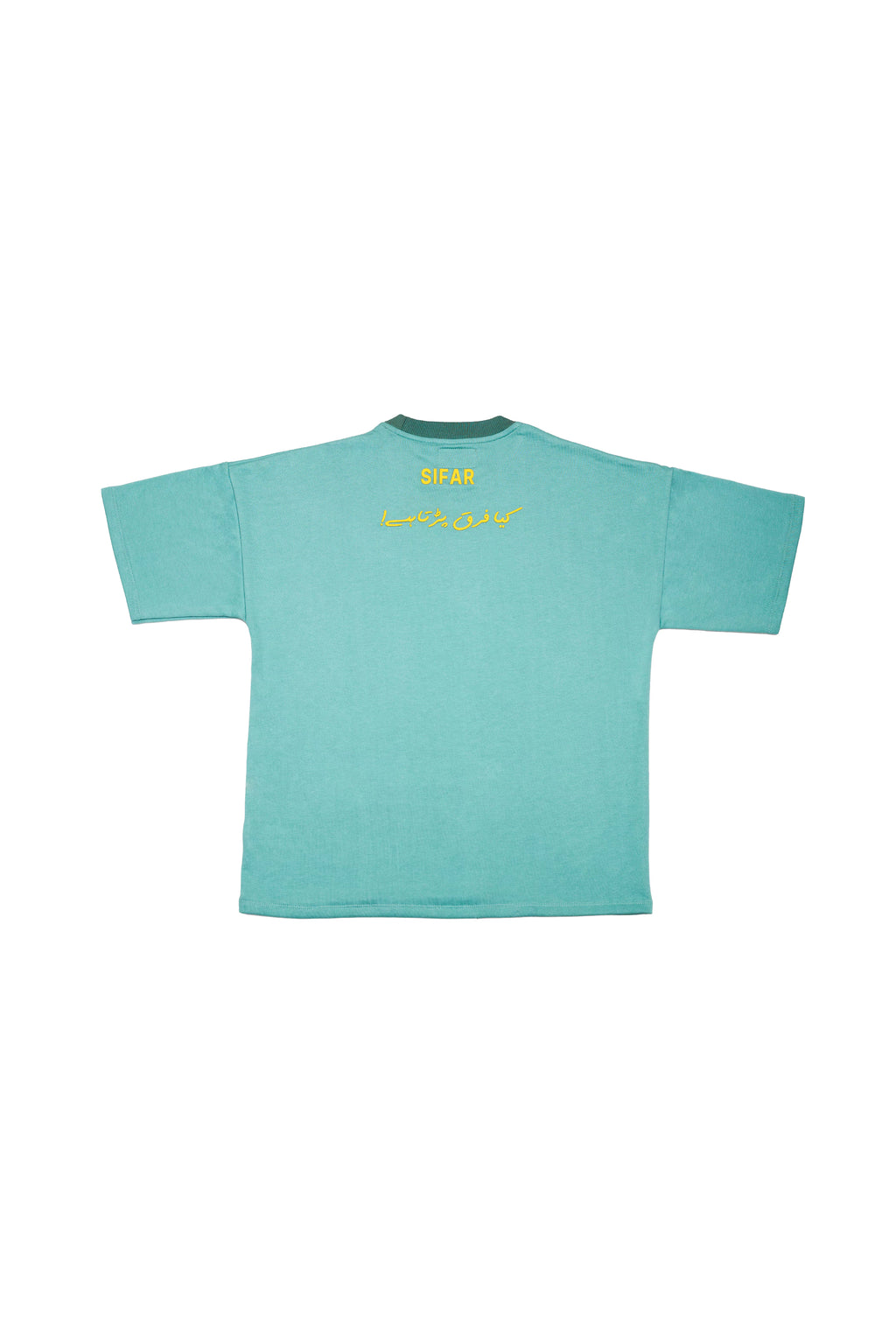 BASIC TYPOGRAPHY PALE TURQUOISE T-SHIRT