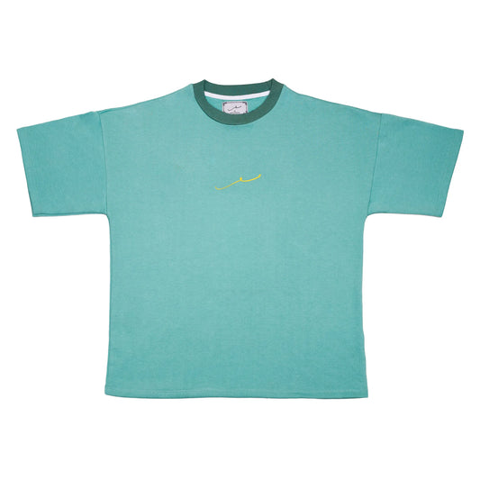 Basic Typography Pale Turquoise T-Shirt