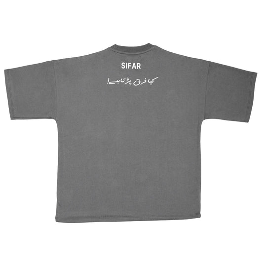 Basic Typography Grey T-Shirt