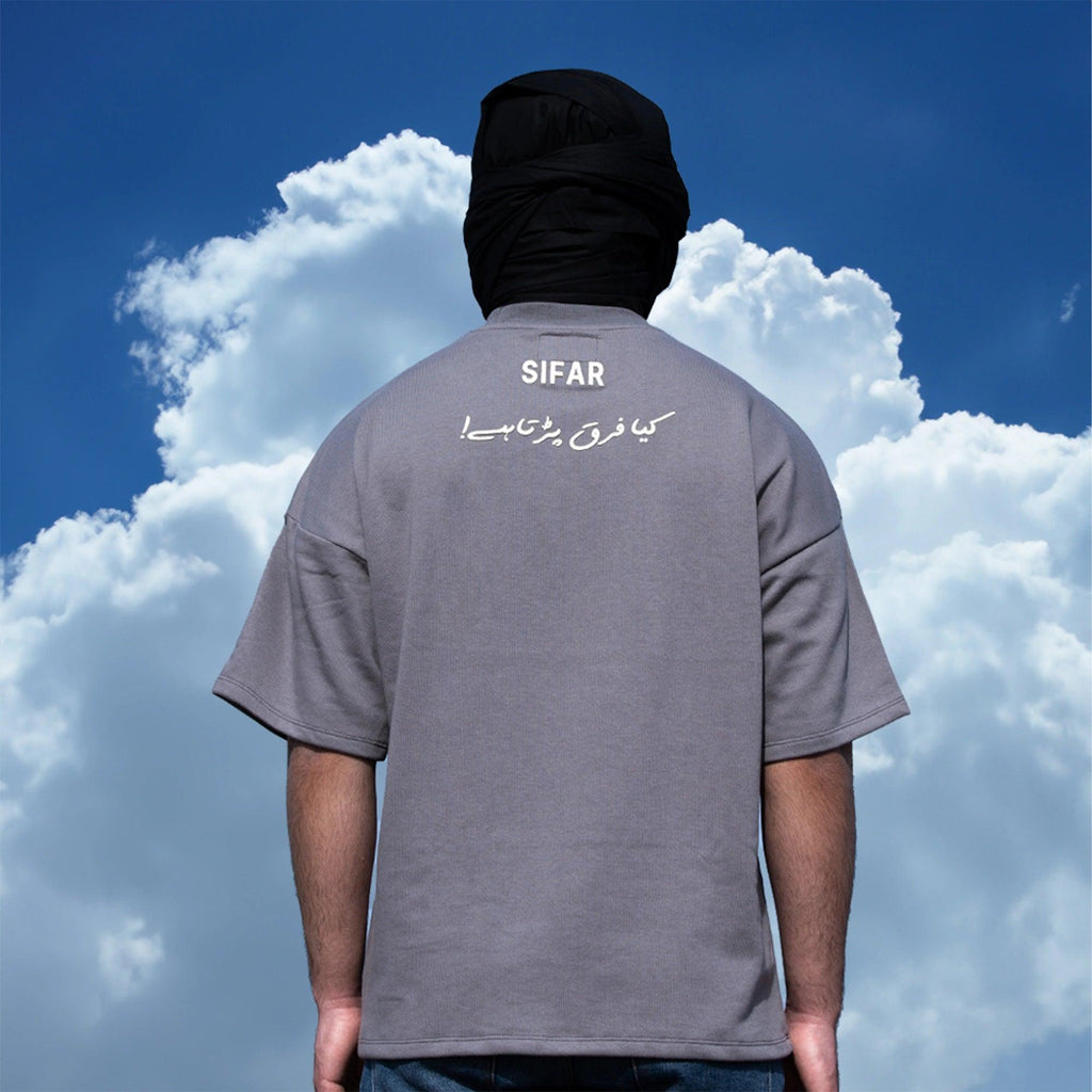 Basic Typography Grey T-Shirt - SIFAR