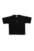 BASIC TYPOGRAPHY BLACK OVERSIZED T-SHIRT