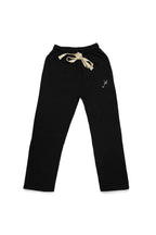 BLACK INTERLOCK COTTON SWEATPANTS