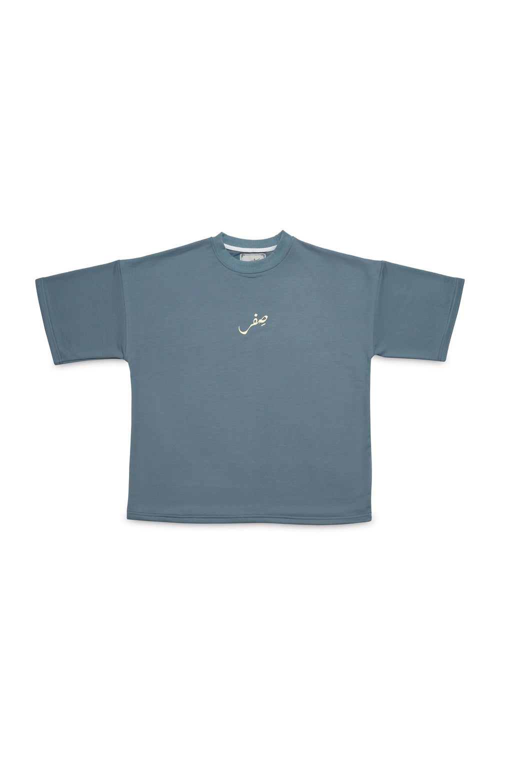 BASIC TYPOGRAPHY STONE BLUE OVERSIZED T-SHIRT