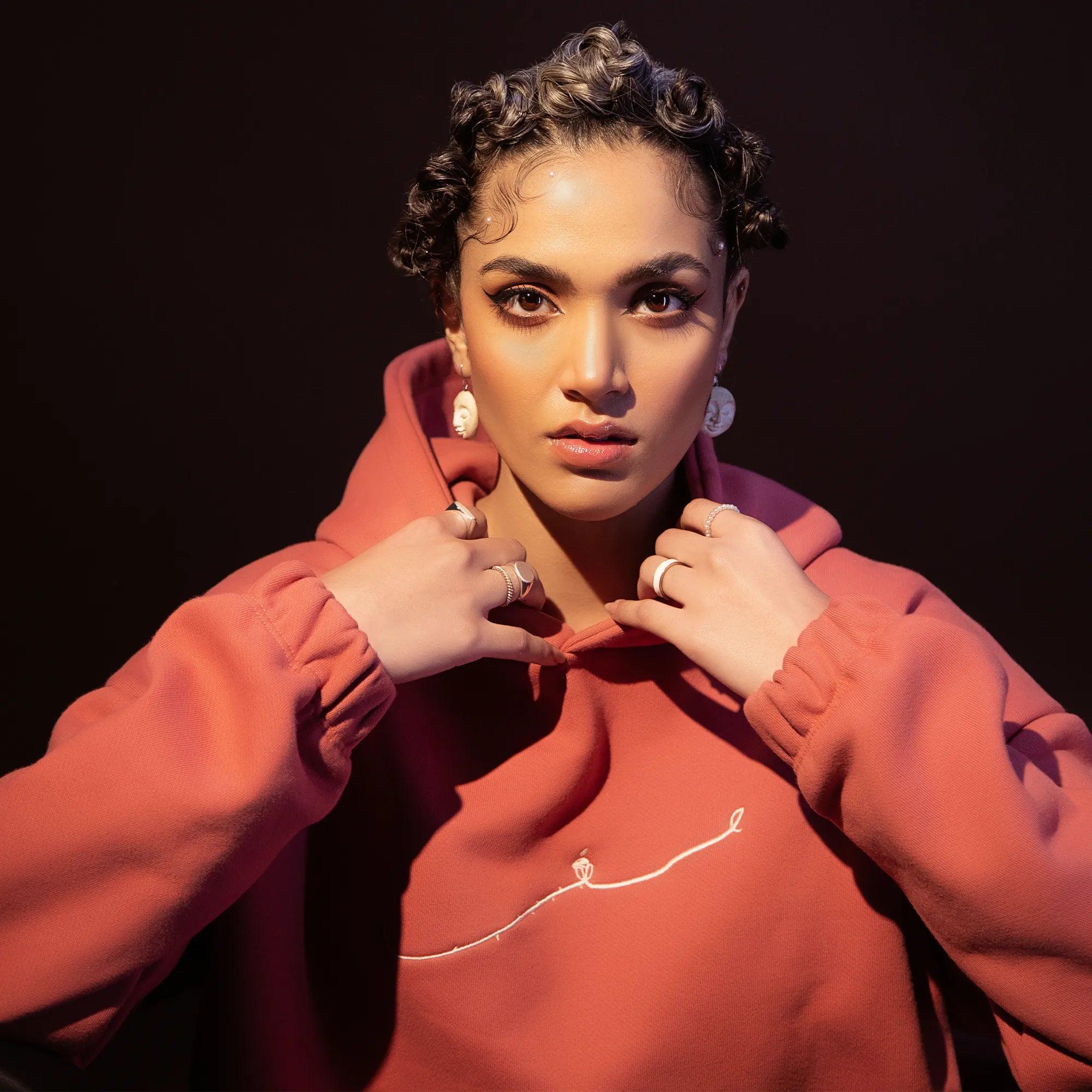 “GUMSHUDA” Faded Rose Pink Cropped Hoodie - SIFAR