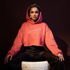 “GUMSHUDA” Faded Rose Pink Cropped Hoodie - SIFAR