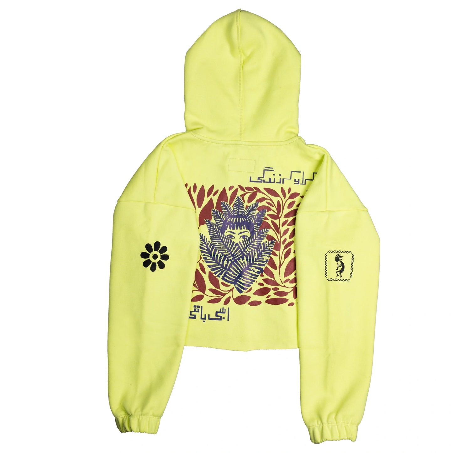 “MUSKRAO” Lime Yellow Cropped Hoodie