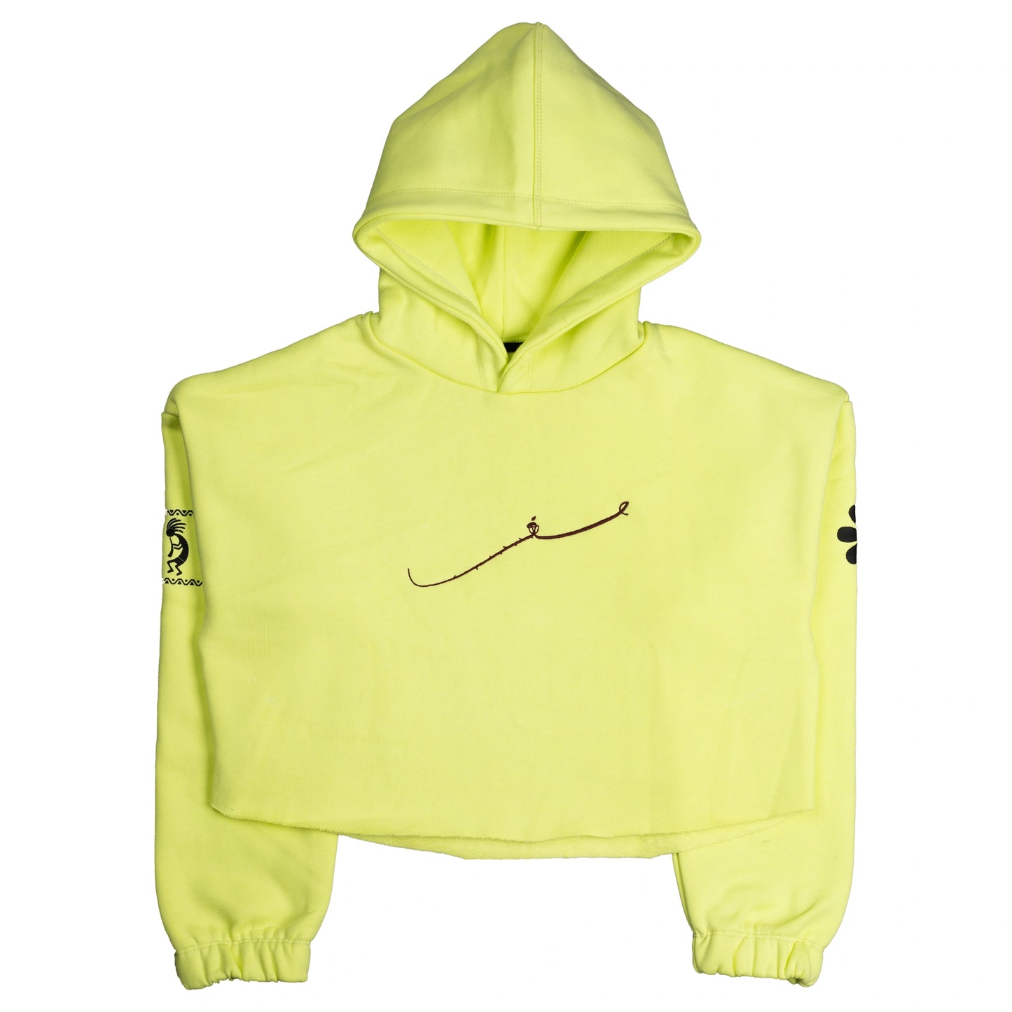 “MUSKRAO” Lime Yellow Cropped Hoodie