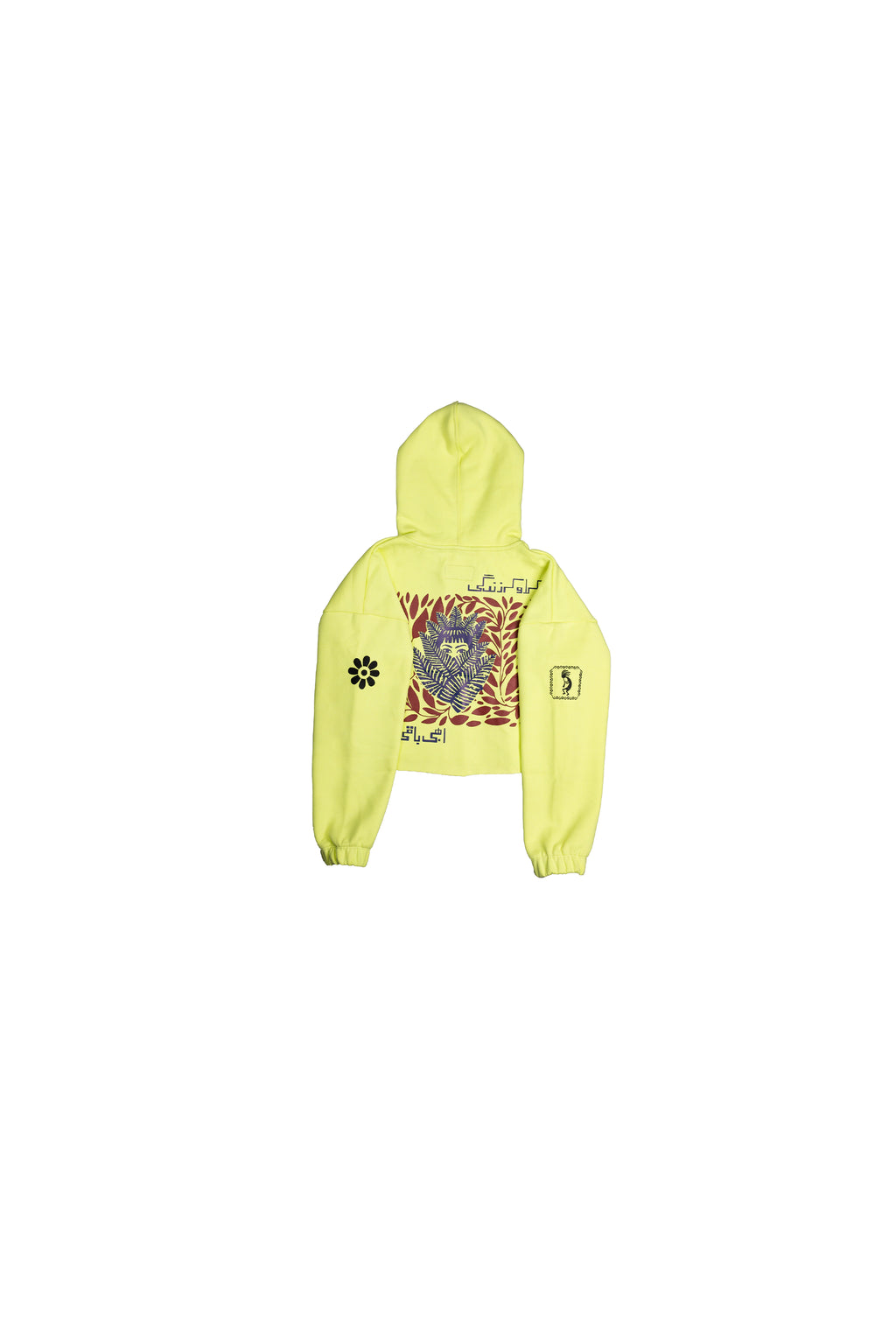 “MUSKRAO” LIME YELLOW CROPPED HOODIE