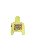 “MUSKRAO” LIME YELLOW CROPPED HOODIE