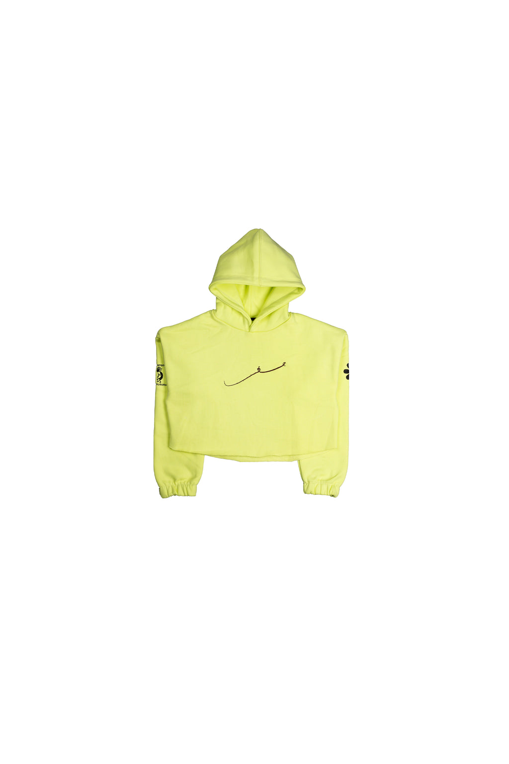 “MUSKRAO” LIME YELLOW CROPPED HOODIE