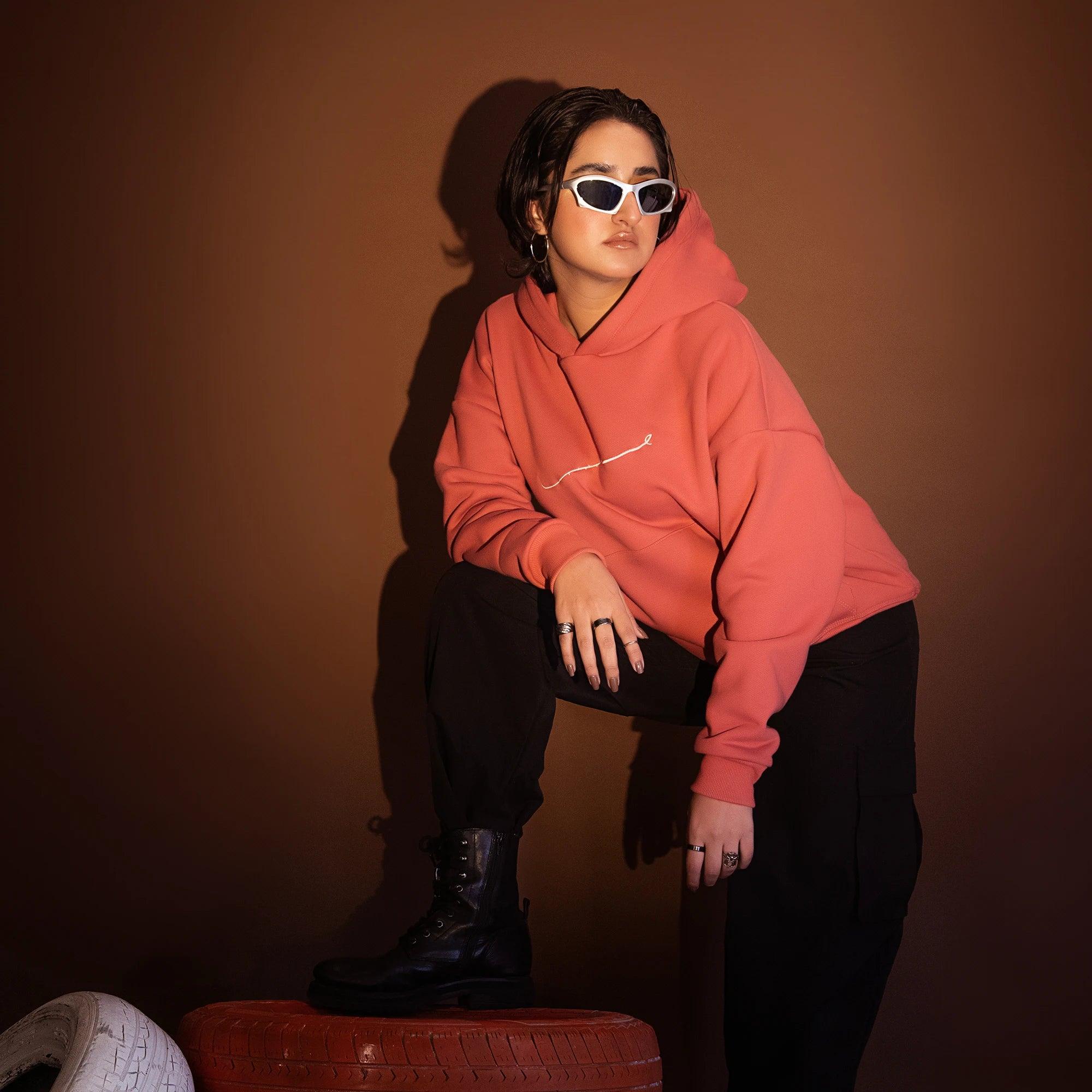 “TALASH” Faded Rose Pink Hoodie - SIFAR