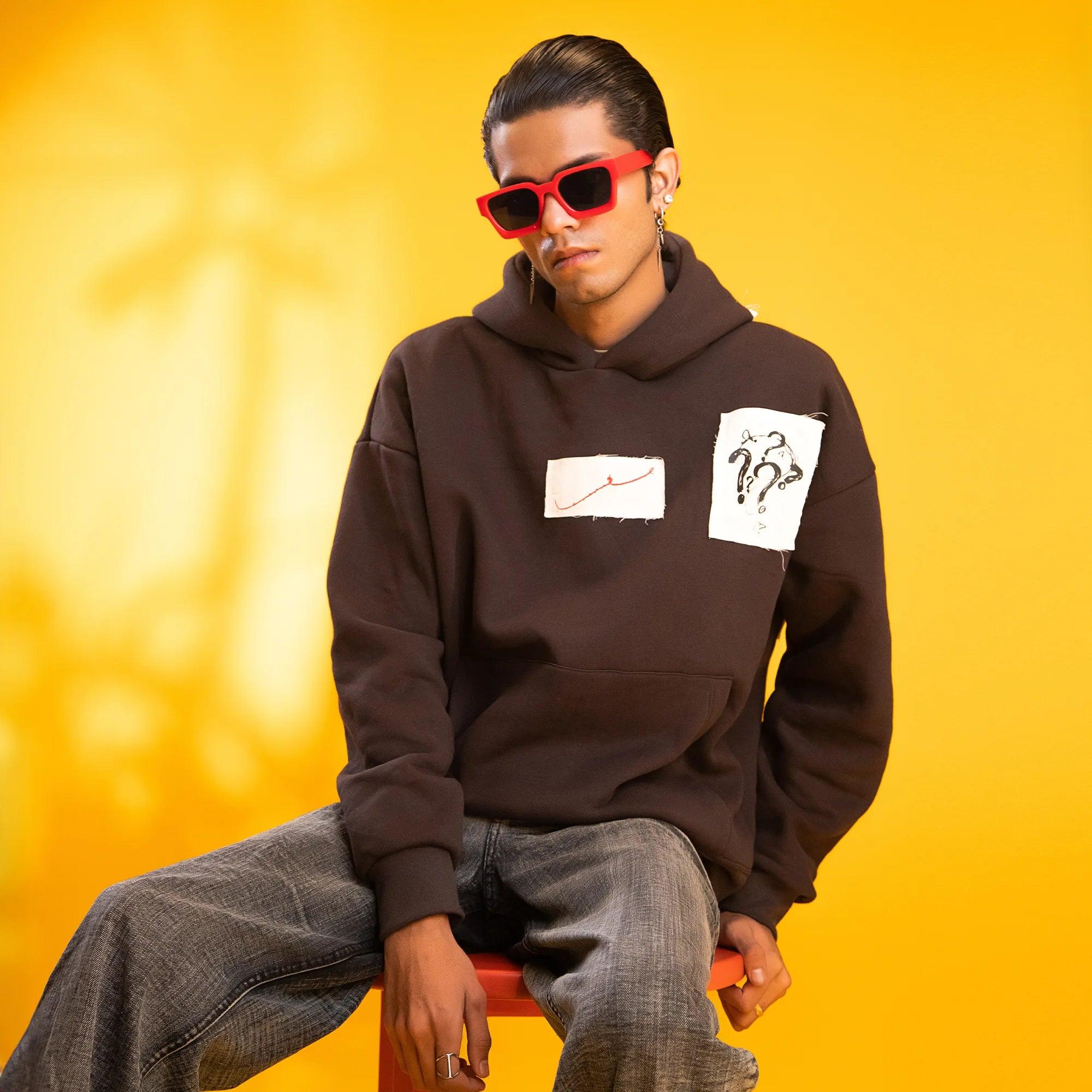 HUM” Smoky Black Hoodie - SIFAR