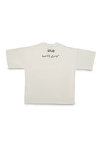 BASIC TYPOGRAPHY MARSHMALLOW-WHITE OVERSIZED T-SHIRT
