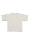 BASIC TYPOGRAPHY MARSHMALLOW-WHITE OVERSIZED T-SHIRT